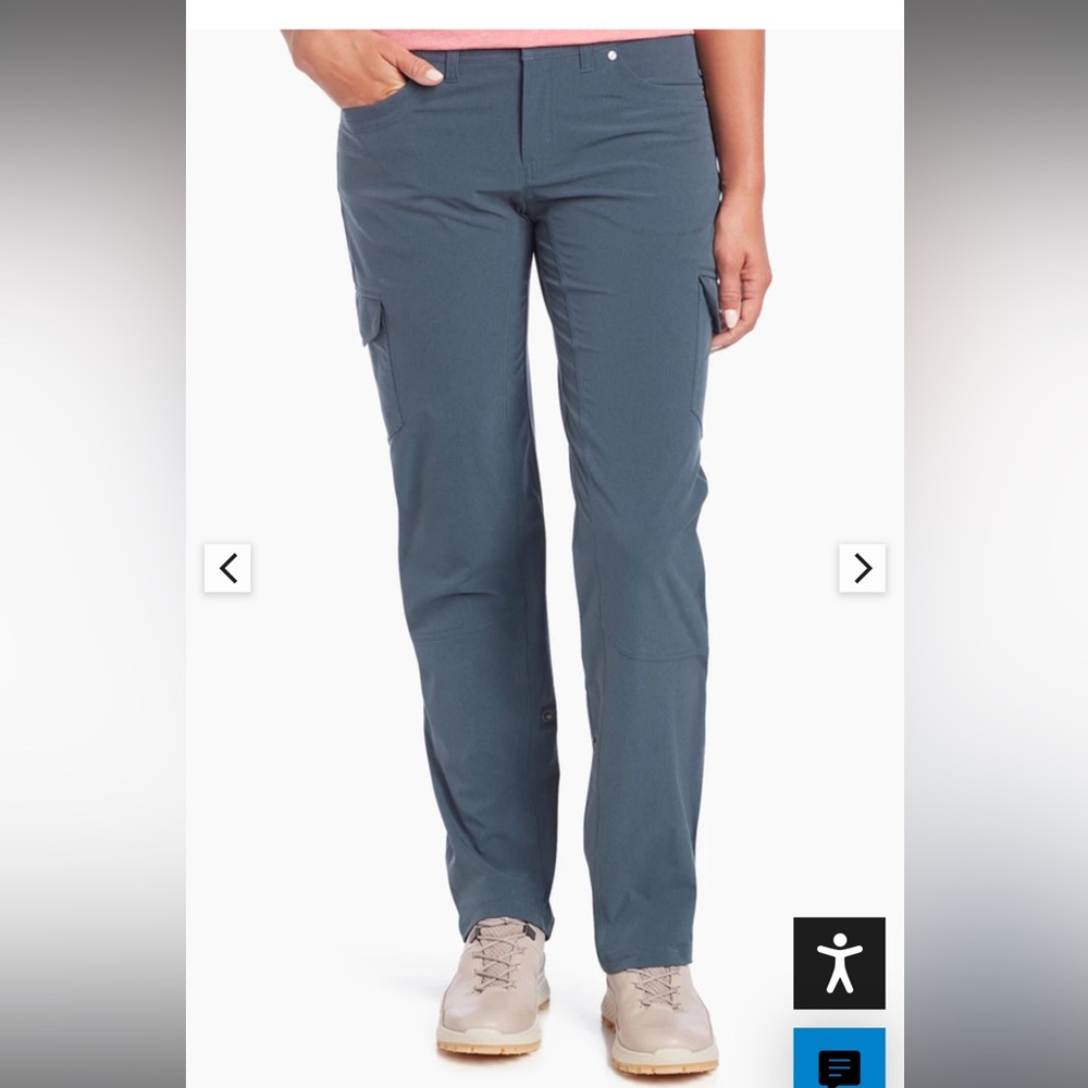 Kuhl Pants Womens Size 8 Reg Blue Freeflex Roll Up Cargo Outdoor Hiking